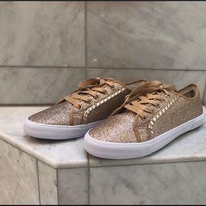Jack Rogers gold sparkly sneakers